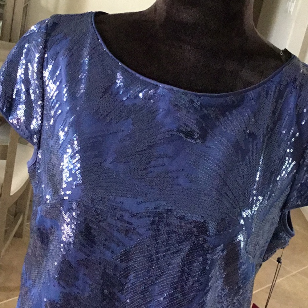 Vince Camuto  sequin sheath dress, blue, NWT - Picture 2 of 10